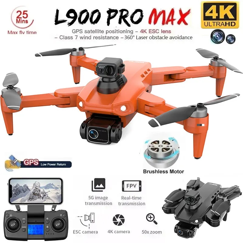 Drone Camera Night Vision - L900 Pro MAX Drone GPS, mainan
