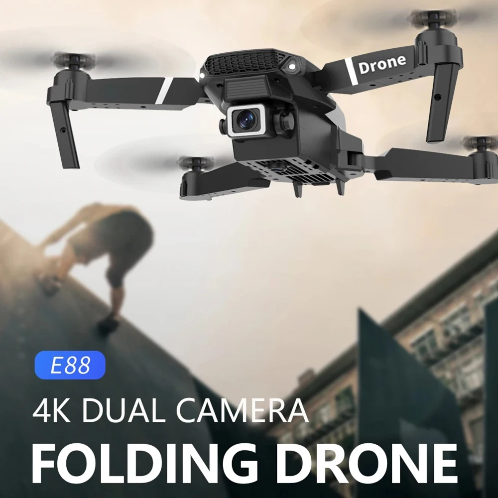 Drone Camera Wide Angle - Drone Profesional E88 4K Sudut Lebar