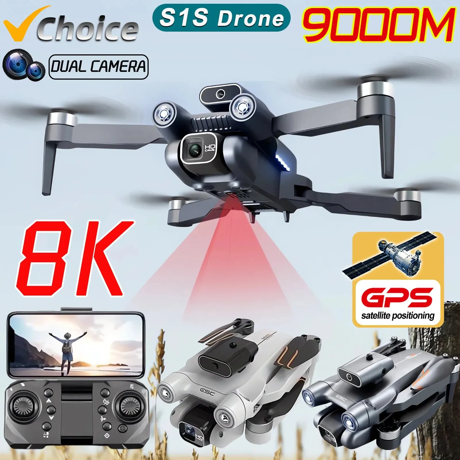 S1S Drone kamera GPS 5G 8K pro - Drone Camera Mount ulasan dan harga